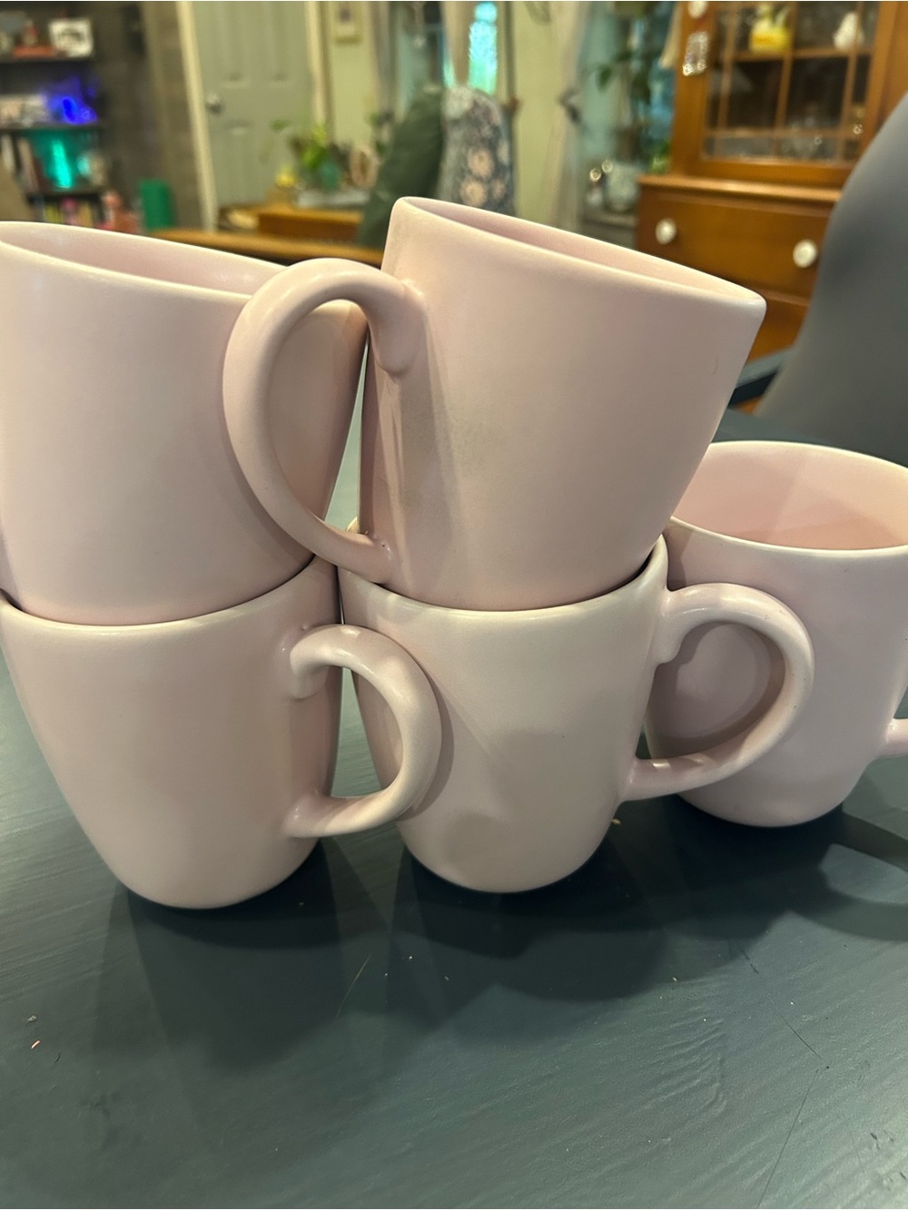 Williams Sonoma Light Pink Ceramic Mug Set - 5 Pieces